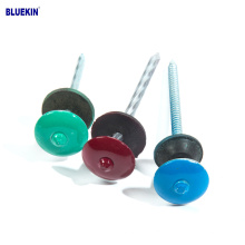 Ring shank colored head corrugated nail